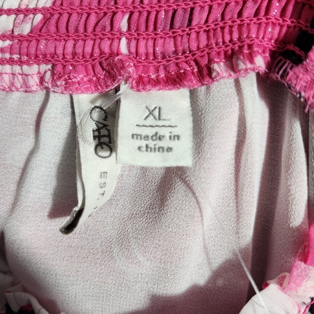 Cato women's blouse top size XL pink floral new with tags - Picture 6 of 6